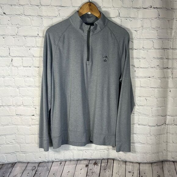 G/FORE Men's M Heather Grey Luxe Staple Midlayer G4MS21K79 Quarter Zip Gray - Picture 3 of 10